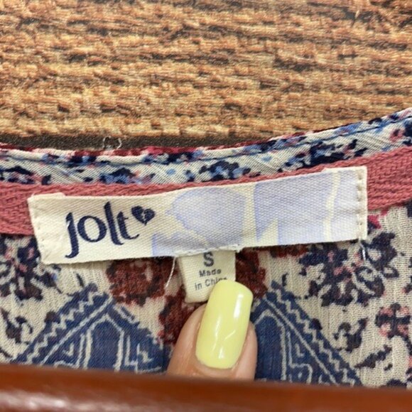 Boho Chic Womens Floral & Geometric Print Kimono Cardigan With Blue Lace Trim - Picture 3 of 6